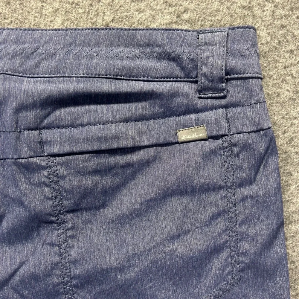 Eddie Bauer Travex Womens Blue Heathered Hiking Shorts Size 10 Stretch Travel
